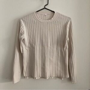 Cream Wide Rib Sweater